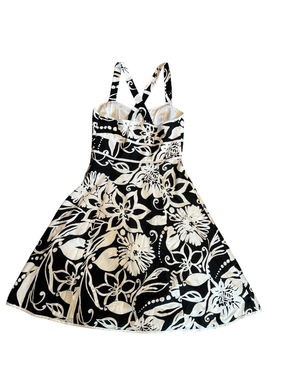 Harold's Black & White Floral Strappy Mini Dress - Picture 10 of 11